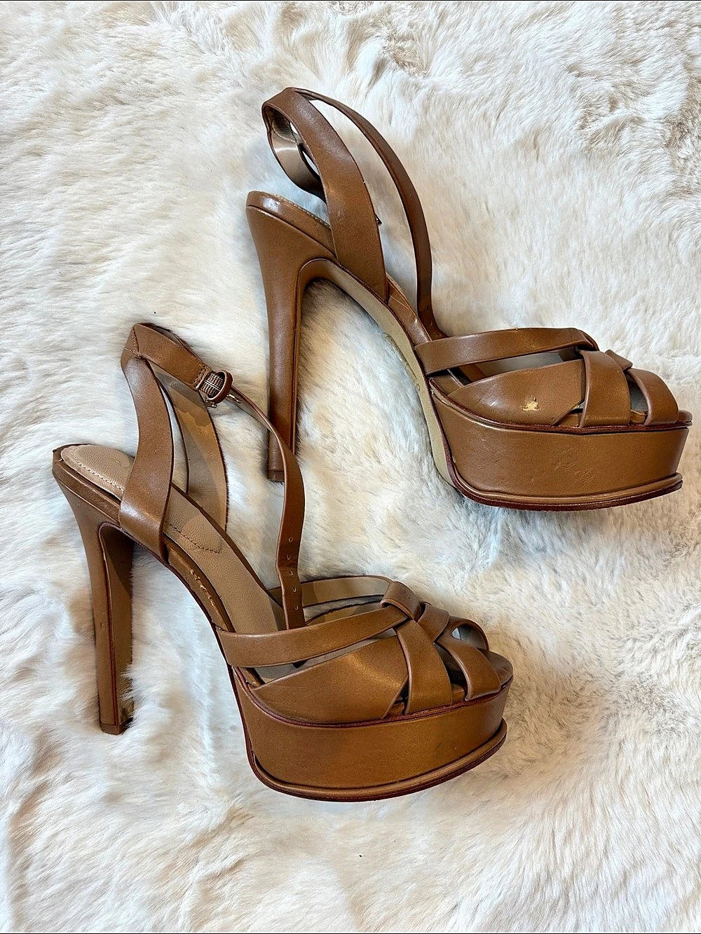 ALDO Platform Strappy Heels in Brown